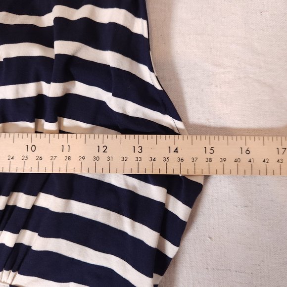 Boden Striped Maxi Dress Womens 10L Blue White Tank Sleeveless Gathers Beach - Picture 4 of 15